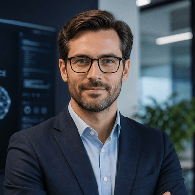 Retrato ilustrativo (IA) — perfil directivo sector hotelero
